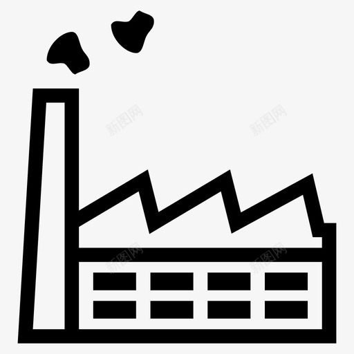 工厂建筑工业图标svg_新图网 https://ixintu.com 制造业 工业 工厂 建筑 烟雾