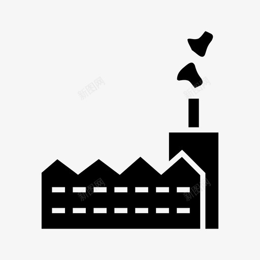 工厂建筑工业图标svg_新图网 https://ixintu.com 制造业 工业 工厂 建筑 烟雾