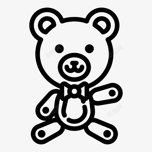 泰迪熊童年礼物图标svg_新图网 https://ixintu.com 泰迪熊 玩具 礼物 童年