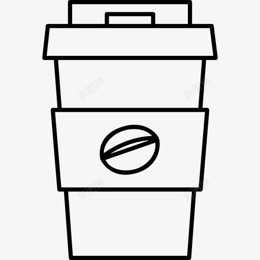咖啡纸杯饮料食物图标svg_新图网 https://ixintu.com 咖啡纸杯 细线 食物 饮料
