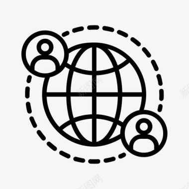 全球用户国际商务社交媒体图标图标