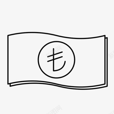 土耳其里拉钞票货币图标图标