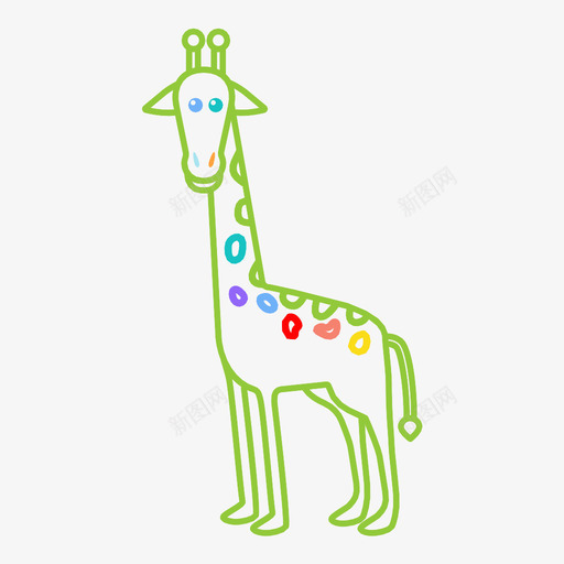长颈鹿动物可爱图标svg_新图网 https://ixintu.com 动物 动物园 可爱 大草原 长颈鹿