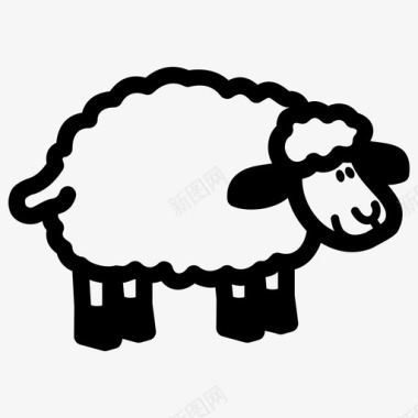 绵羊动物咩咩图标图标
