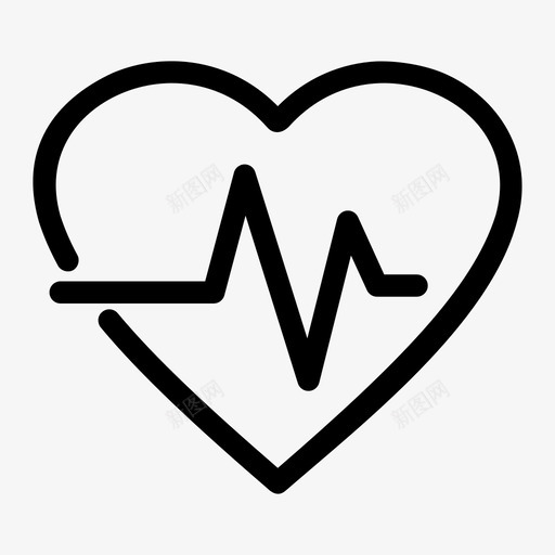 心跳健康健康监测图标svg_新图网 https://ixintu.com 健康 健康监测 医疗 心跳 脉搏
