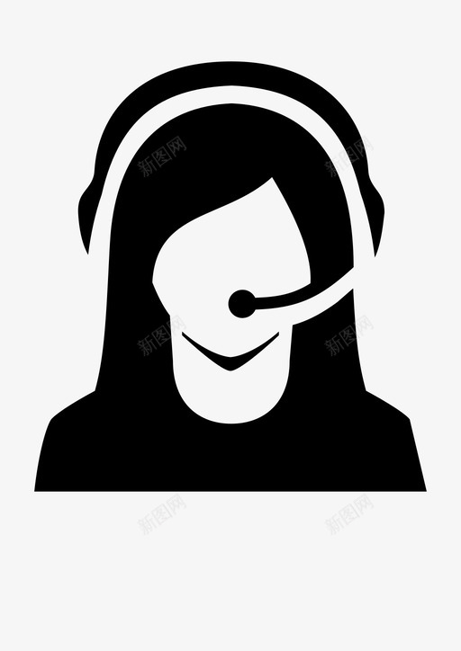 呼叫中心耳机接线员图标svg_新图网 https://ixintu.com 呼叫中心 女士 接线员 耳机