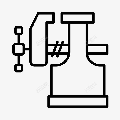 虎钳建筑工夹钳图标svg_新图网 https://ixintu.com 夹钳 工具 建筑工 挤压 翻新 虎钳 车间