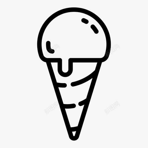冰淇淋筒糖果巧克力图标svg_新图网 https://ixintu.com 冰淇淋筒 厨房 巧克力 甜点 糖果 食物