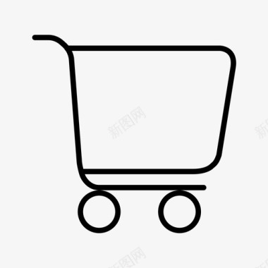 购物车空购物车电子商务线路图标图标