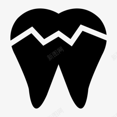 断牙龋齿裂纹图标图标