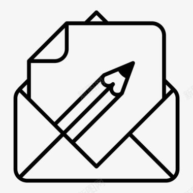 编辑电子邮件附加电子邮件简单电子邮件图标图标