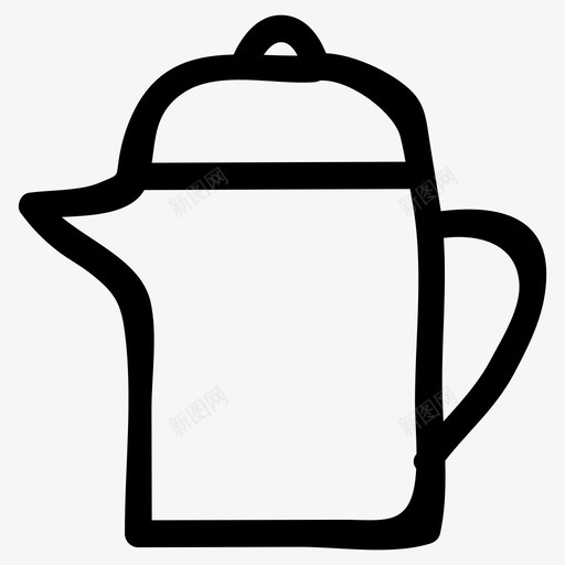 手绘壶咖啡饮料图标svg_新图网 https://ixintu.com 咖啡 手绘壶 茶 酒店 食品和饮料 饮料
