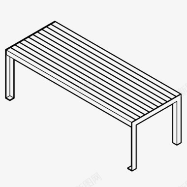长凳公园座位图标图标