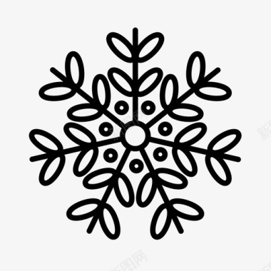 雪花阿尔卑斯山圣诞节图标图标