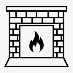 暖房壁炉烟囱暖房图标高清图片