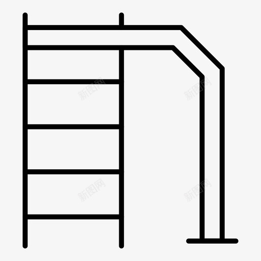 梯子游戏园艺图标svg_新图网 https://ixintu.com 体育健身细线 公园 园艺 梯子 游戏