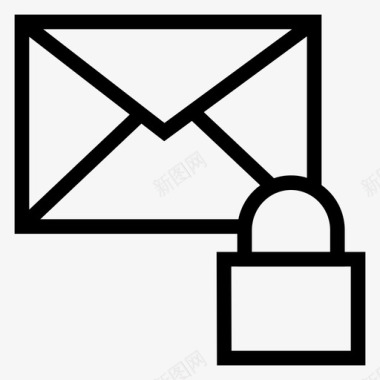 邮件保护邮件锁安全锁图标图标