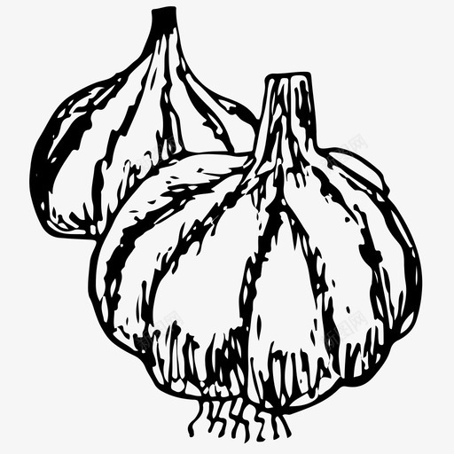 大蒜食品手绘图标svg_新图网 https://ixintu.com 大蒜 手绘 素描 蔬菜 食品