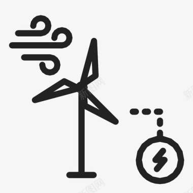 风力发电可再生能源风力涡轮机图标图标