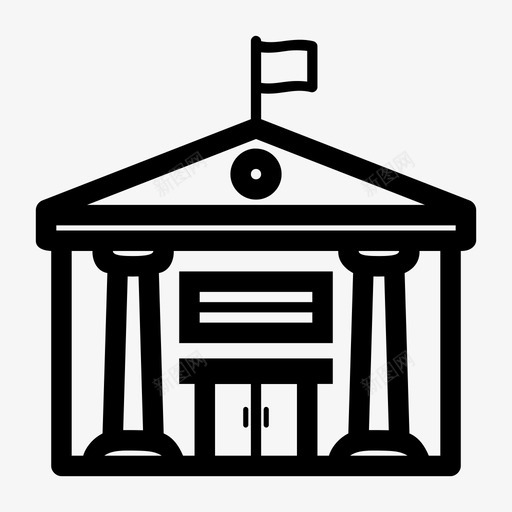 博物馆建筑艺术图标svg_新图网 https://ixintu.com 博物馆 国家美术馆 建筑 艺术 银行