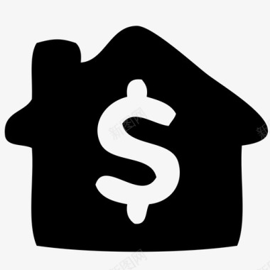 再融资房屋涂鸦金融图标图标