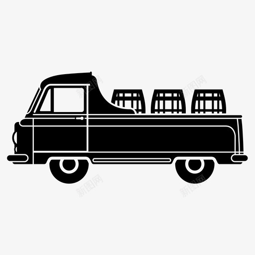 货车啤酒送货图标svg_新图网 https://ixintu.com 取件 啤酒 货车 车辆 运输 送货
