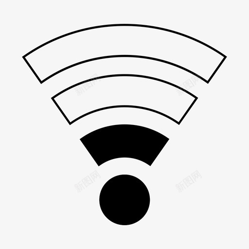 网络低信号wifi图标svg_新图网 https://ixintu.com wifi 低信号 网络