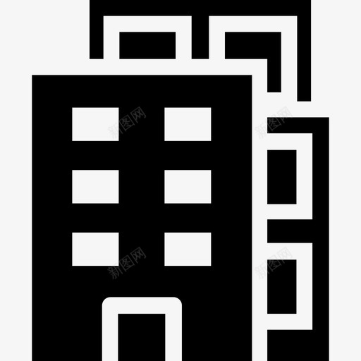 住宅公寓建筑外部图标svg_新图网 https://ixintu.com 住宅 公寓 建筑外部 建筑字形图标