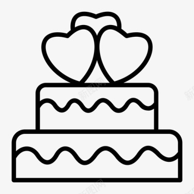 蛋糕心形派对图标图标