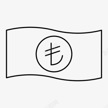 土耳其里拉钞票货币图标图标