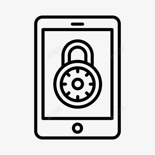 数字安全加密锁定图标svg_新图网 https://ixintu.com 加密 受保护 密码 数字安全 移动 锁定