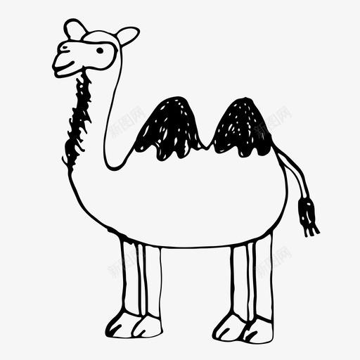 骆驼动物手绘图标svg_新图网 https://ixintu.com 动物 手绘 素描 自然 骆驼
