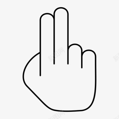 两个手指指向手线图标图标