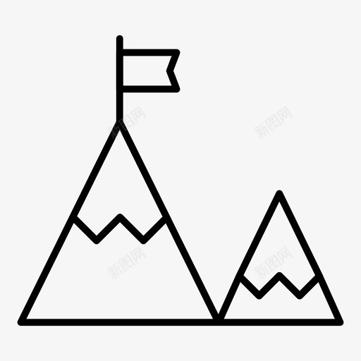 山目的地旗帜图标svg_新图网 https://ixintu.com 丘陵 体育健身细线 山 旅游 旗帜 目的地 远足