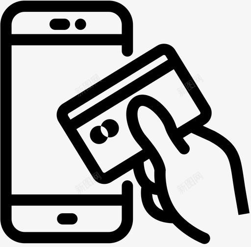 信用卡账单提款图标svg_新图网 https://ixintu.com 信用卡 提款 智能手机 账单