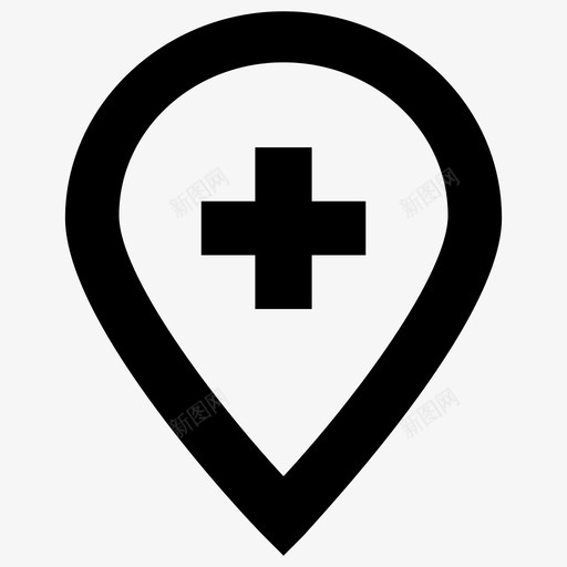 gps医院位置地图定位图标svg_新图网 https://ixintu.com gps 医生字形图标 医院位置 地图定位 导航