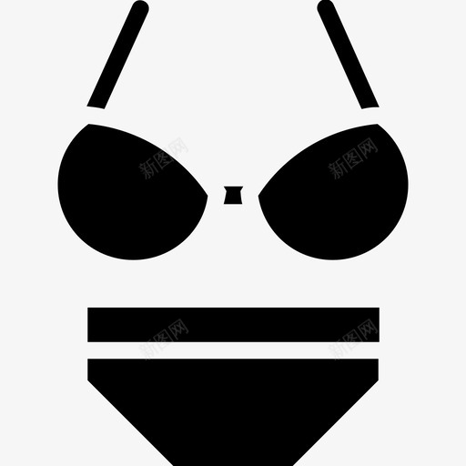 女式内衣沙滩服泳装标志图标svg_新图网 https://ixintu.com 女式内衣 沙滩服 泳装标志
