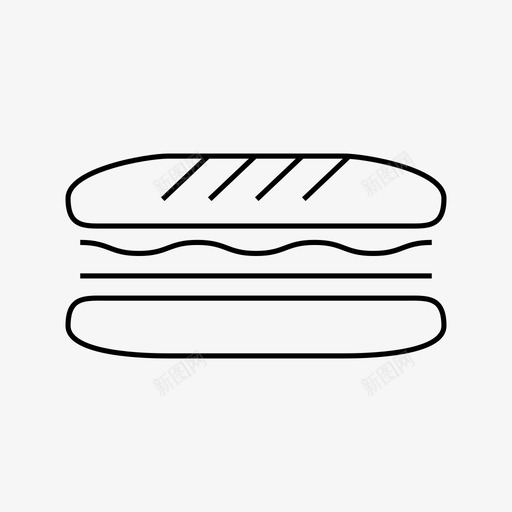 三明治面包吃图标svg_新图网 https://ixintu.com 三明治 午餐 吃 快餐 面包 食物线性图标