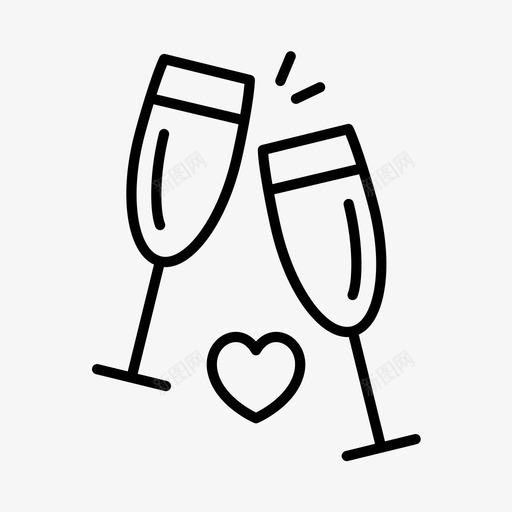 婚宴庆祝香槟吐司图标svg_新图网 https://ixintu.com 婚宴 干杯 庆祝 派对 结婚 香槟吐司