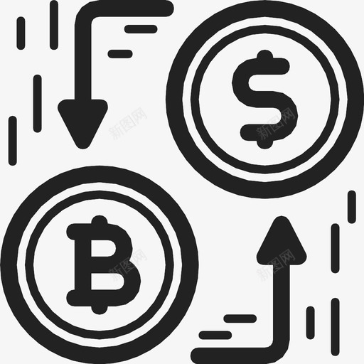 交易所比特币区块链图标svg_新图网 https://ixintu.com 交易所 加密货币 区块链 比特币 美元