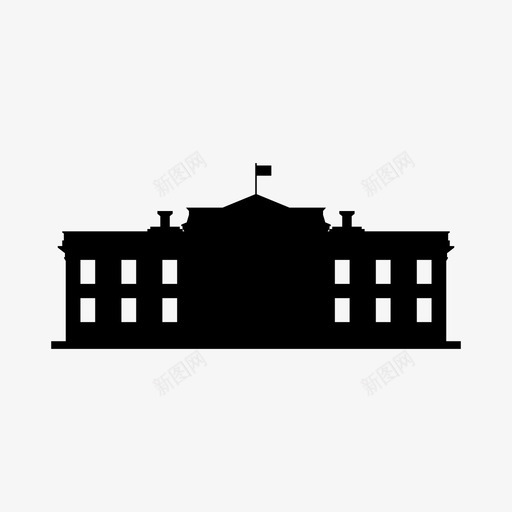 白宫大楼选举图标svg_新图网 https://ixintu.com 办公室 大楼 政府 政治 白宫 选举