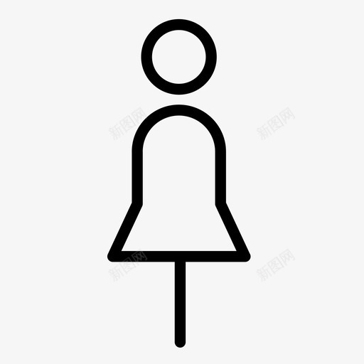 女性个人洗手间图标svg_新图网 https://ixintu.com 个人 卫生间 女性 洗手间