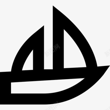帆船旅行游艇图标图标