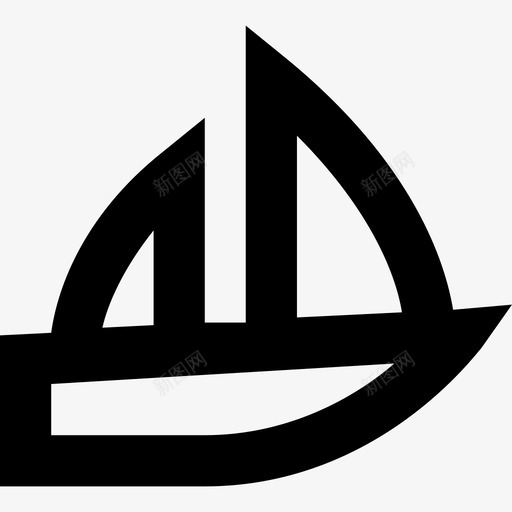 帆船旅行游艇图标svg_新图网 https://ixintu.com 帆船 旅行 游艇 船字形图标