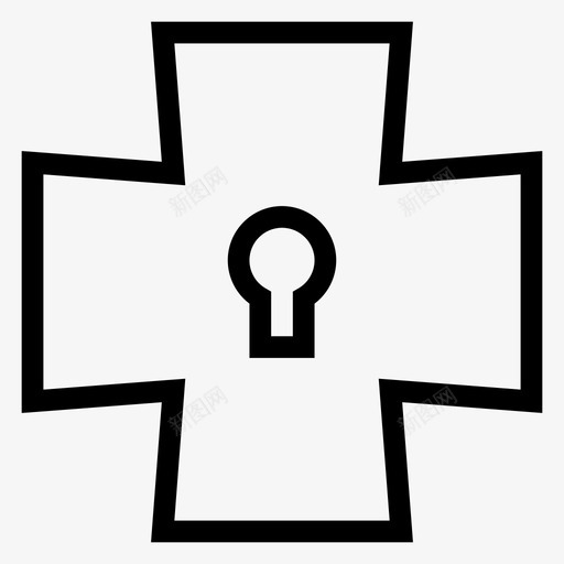 医疗通道锁保护图标svg_新图网 https://ixintu.com 保护 医疗通道 安保 安全 安全线图标第一卷 锁