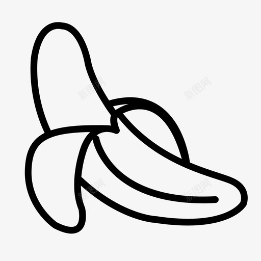 去皮香蕉食品水果图标svg_新图网 https://ixintu.com 去皮香蕉 水果 猴子 食品