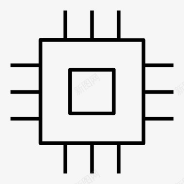 电子微芯片处理器图标图标