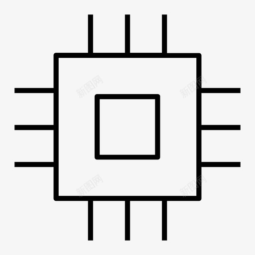 电子微芯片处理器图标svg_新图网 https://ixintu.com 处理器 微芯片 电子