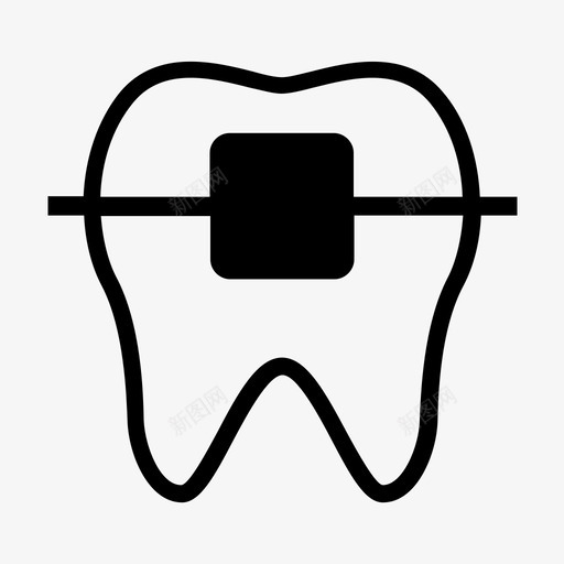 带牙套的牙齿牙齿正畸图标svg_新图网 https://ixintu.com 带牙套的牙齿 正畸 治疗 牙齿 矫正