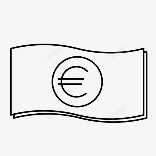 欧元钞票货币图标svg_新图网 https://ixintu.com 欧元 货币 金融 钞票
